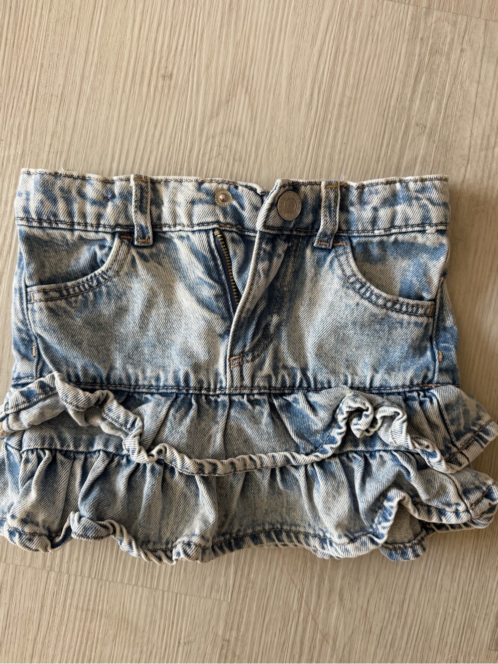 H&M Light Blue Ruffle Denim Skirt - Girls
